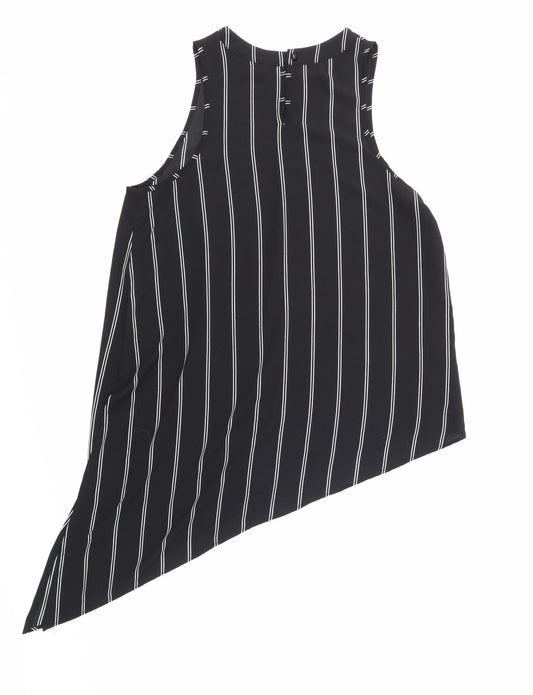 eve Womens Black Striped Basic Blouse Size 14