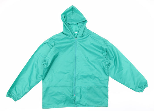 Preworn Mens Green Rain Coat Coat Size M