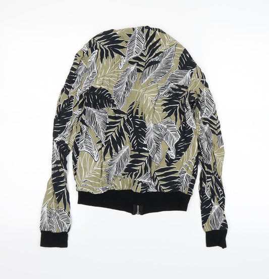 Nobody Womens Brown Floral Bomber Jacket Jacket Size 6