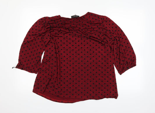 Presence Womens Red Basic T-Shirt Size 16