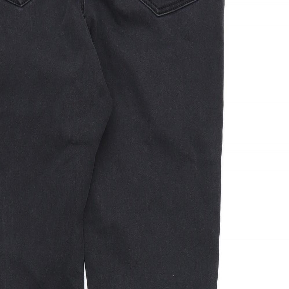 Brand and care label for Denim CO. women’s black denim skinny jeans, size UK 12, 26-inch leg