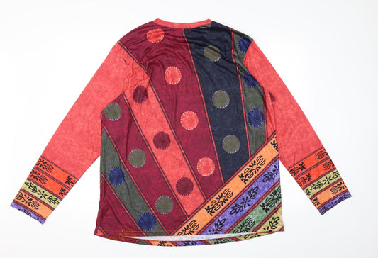Miss Look Womens Multicoloured Geometric A-Line Size M