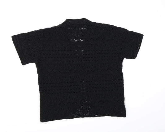 Pure & Natural Womens Black Knit Cardigan Jumper Size XL