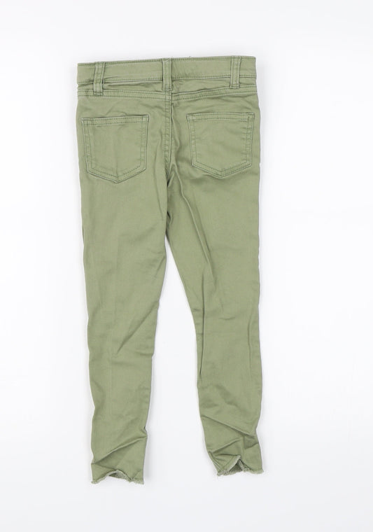 Denim CO. Girls Green Denim Skinny Jeans Size 5-6 Years - distressed