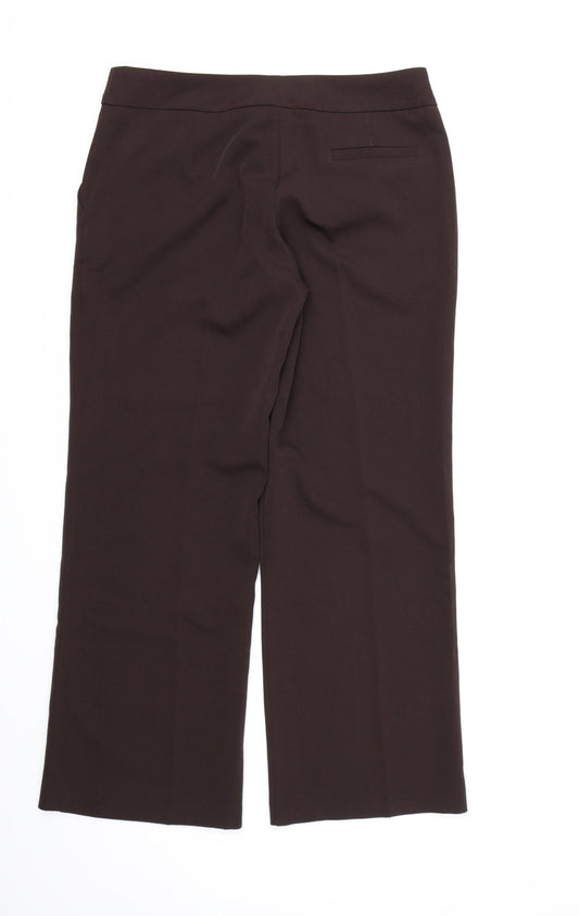 South Womens Brown Rayon Dress Pants Trousers Size 10 L28 in