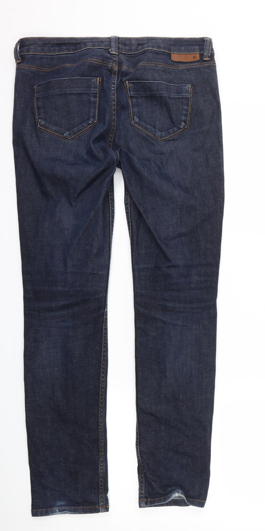 Topshop Womens Blue Denim Straight Jeans Size 28 in L29 in