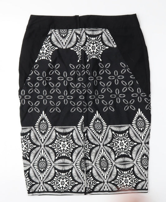 dorophy perkins Womens Black Floral Straight & Pencil Skirt Size 12