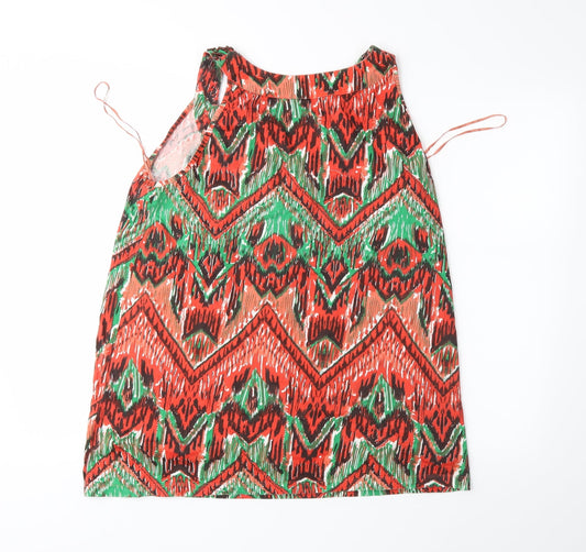 MARISOTA Womens Red Herringbone Basic Tank Size 14
