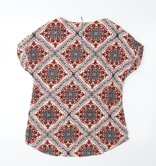 Dorothy Perkins Womens Red Paisley Basic Blouse Size 10