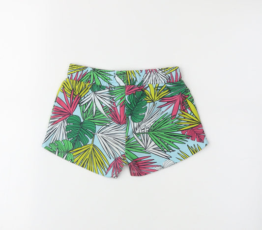 I love girls wear Girls Green Floral Sweat Shorts Size 7 Years