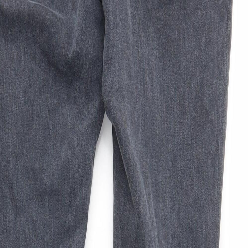 Brand and care label for Topshop women’s grey skinny jeans, size UK 26, in, 28-inch leg
