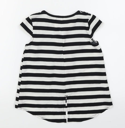 Fabulous Girls Black Striped Basic Blouse Size 6-7 Years