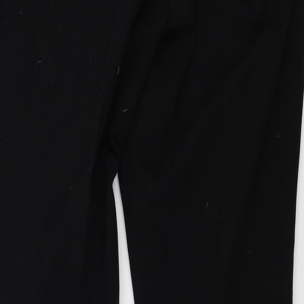 Brand and care label for NEXT women’s black trousers, size UK 12, 28-inch leg