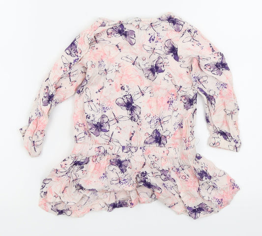 Asda George Girls Pink Animal Print Fit & Flare Size 2-3 Years