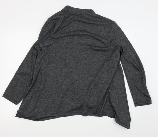TIGI Womens Grey Cardigan Jumper Size 16