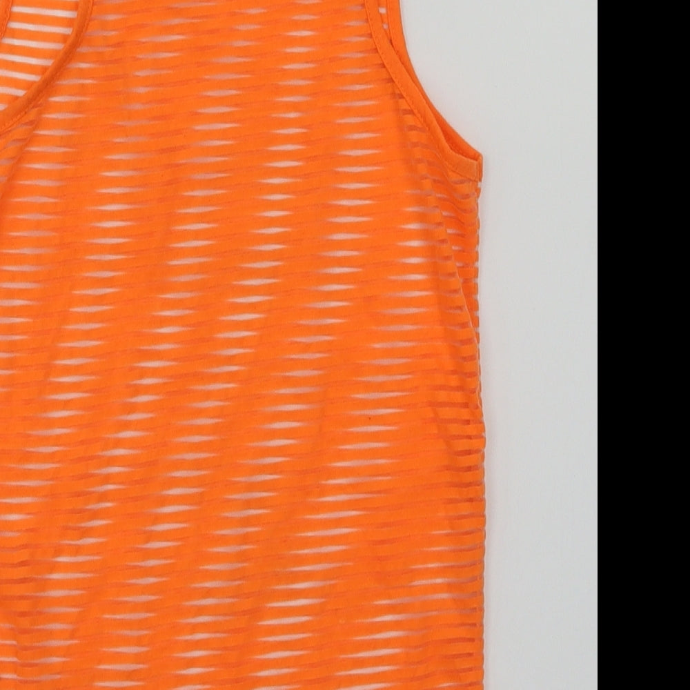 Brand and care label for yd girls’ orange basic t-shirt, size 10-11, years