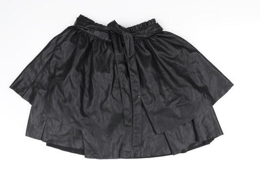 RESERVED Womens Black Flare Skirt Size 36 in