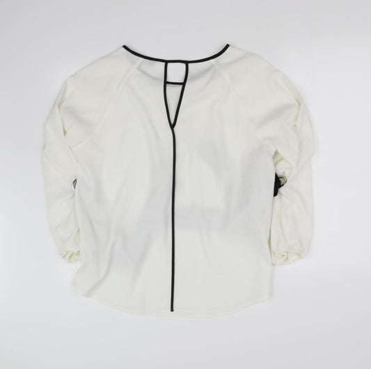Divided Womens White Basic Blouse Size 14