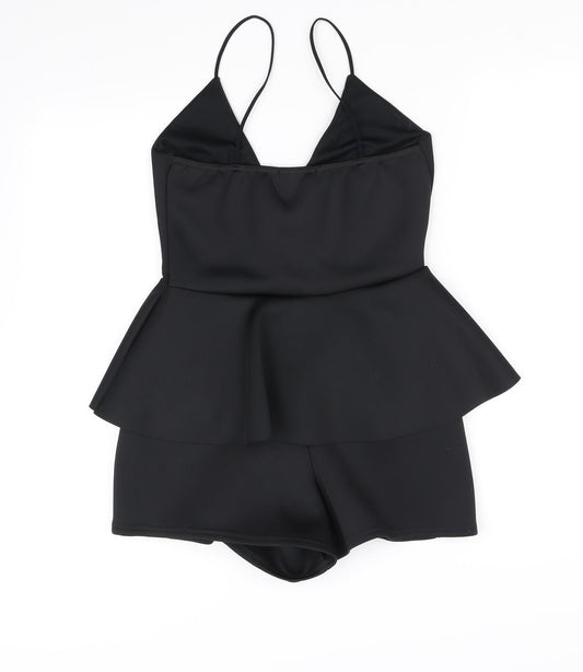 pre worn Womens Black Ikat Bodysuit One-Piece Size 8 L10 in