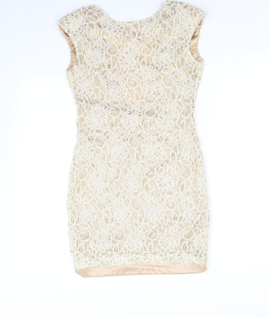 pre worn Womens Gold Fit & Flare Size M
