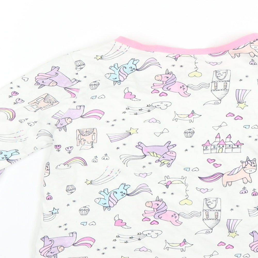 George Girls White Basic T-Shirt Size 2-3 Years - UNICORN