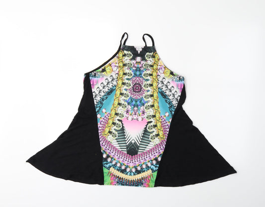 River Island Womens Black Floral Basic Tank Size 8