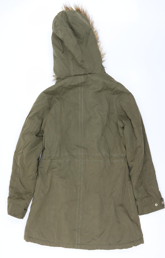 Papaya Womens Green Jacket Coat Size 8