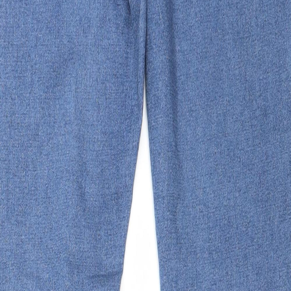 Brand and care label for denim co women’s blue skinny jeans, size UK 8, 30-inch leg