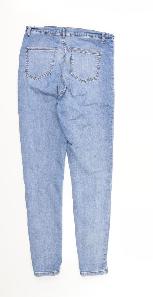 PRETTYLITTLETHING Womens Blue Denim Skinny Jeans Size 12 L30 in