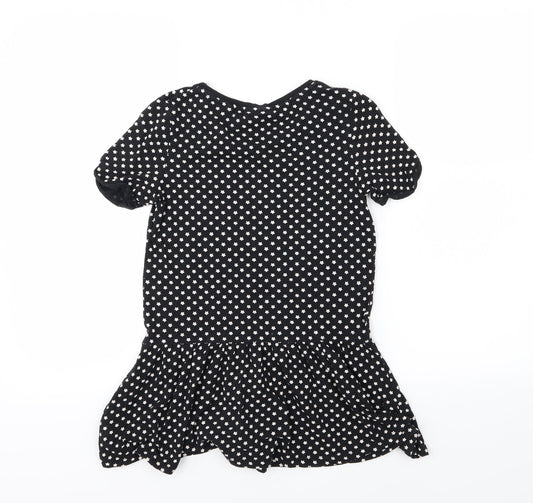 NEXT Girls Black Jersey Basic T-Shirt Size 9 Years - Star print