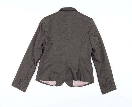 NEXT Womens Brown Herringbone Suit Jacket Size 14