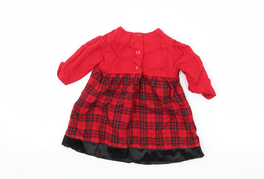 Ladybird Girls Red Plaid A-Line Size 3-6 Months