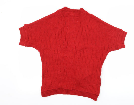 Editions Womens Red Cardigan Jumper Size S