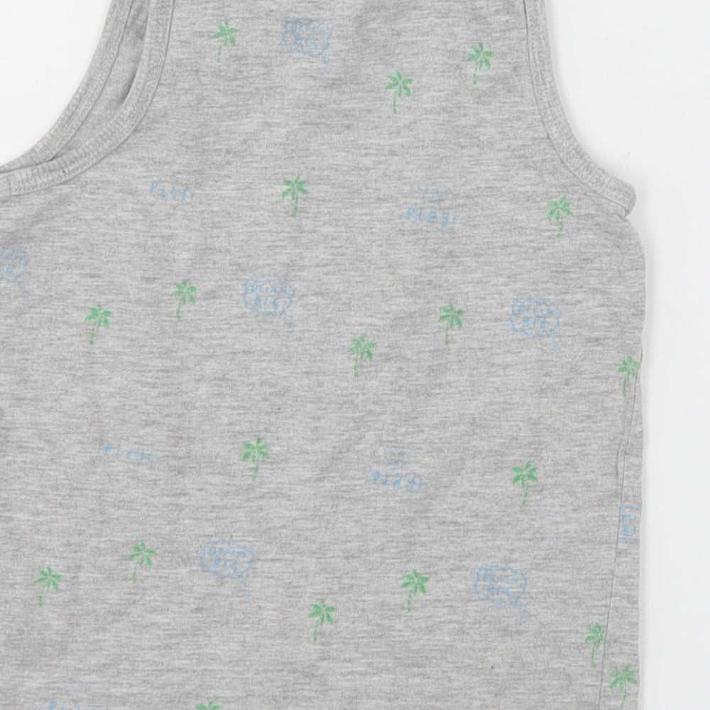 George Boys Grey Geometric Jersey Basic T-Shirt Size 3-4 Years - Palm Tree
