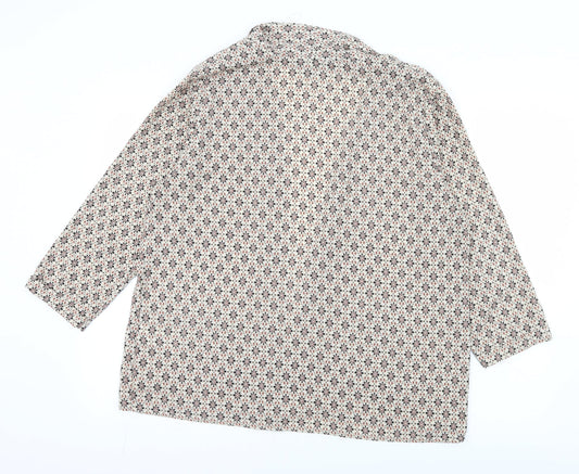 New Look Womens Ivory Geometric Basic Blouse Size 16