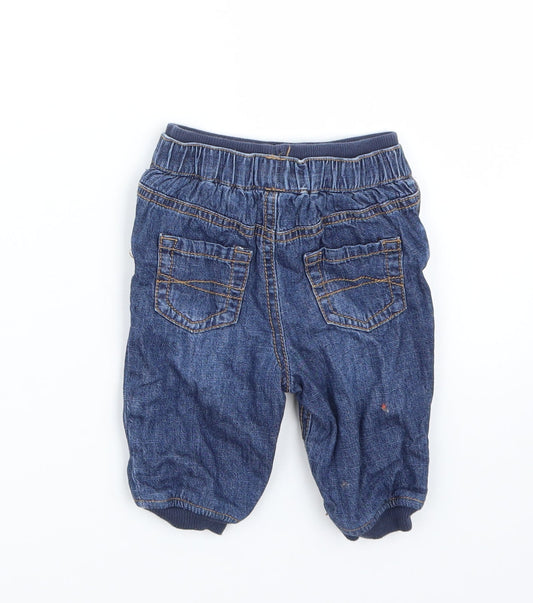 F&F Boys Blue Cargo Jeans Size 3-6 Months