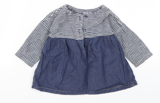 NEXT Girls Blue Striped A-Line Size 3-6 Months - Cat