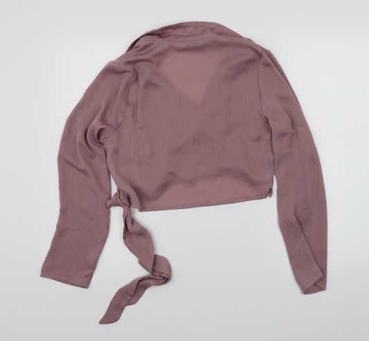 Love & Other Things Womens Pink Cropped Blouse Size S