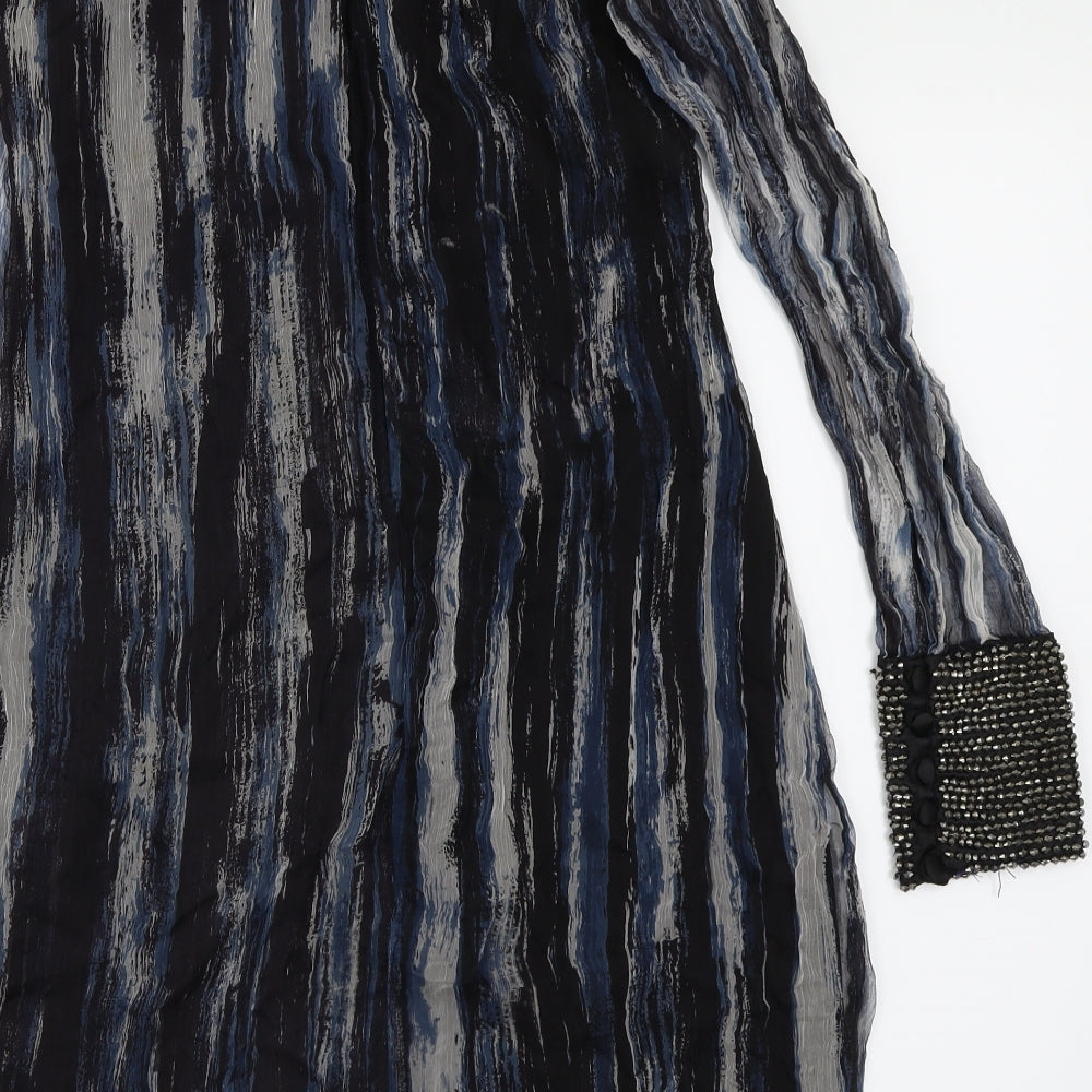River Island Womens Blue Geometric Chiffon Shift Size 8