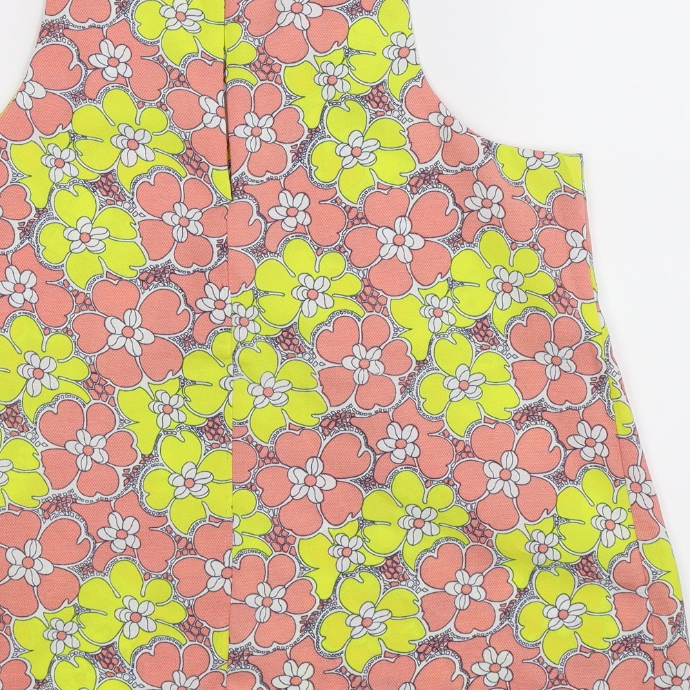 Brand and care label for Izabel women’s multicoloured floral basic tank, size UK 12