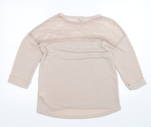 River Island Womens Beige Knit Pullover Jumper Size 12