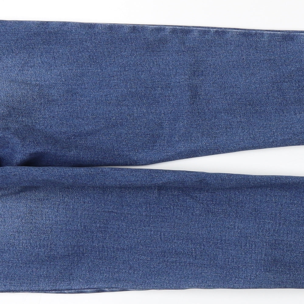 Brand and care label for denim/ women’s blue skinny jeans, size UK 10, 26-inch leg