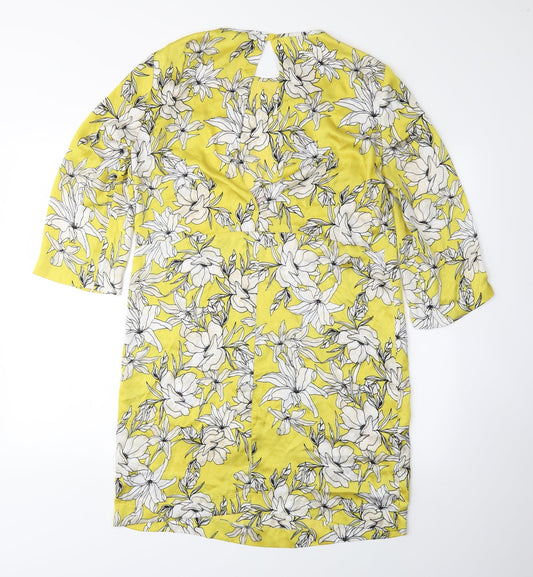 Kelso Womens Yellow Floral Sheath Size 10
