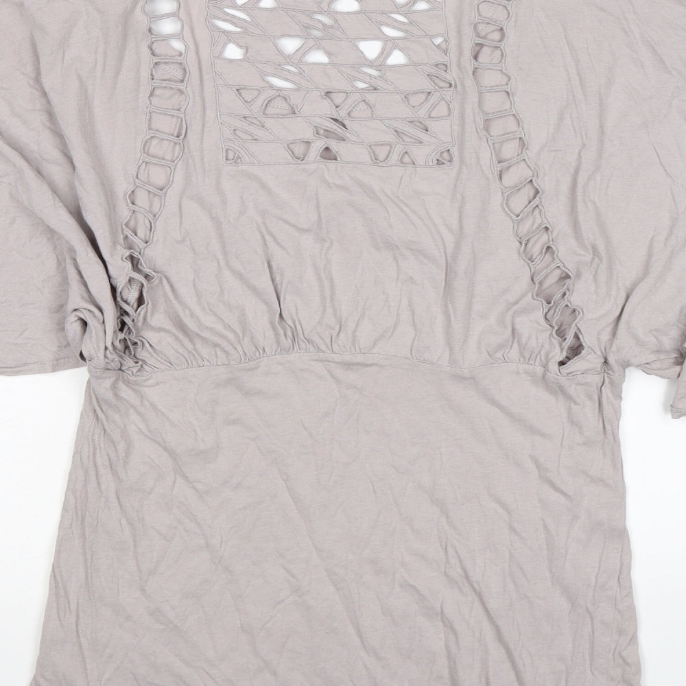 Topshop Womens Grey Tunic T-Shirt Size 10 - floaty sleeve