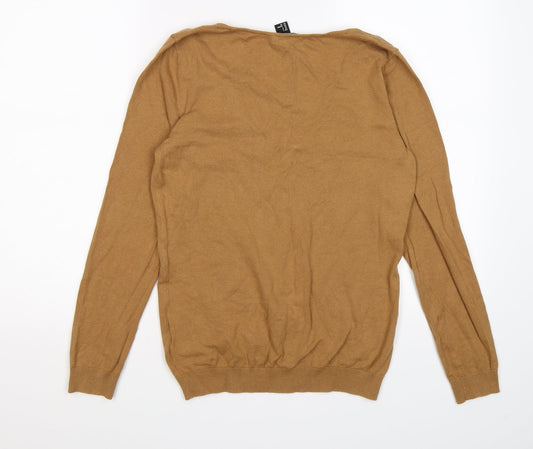 H&M Womens Brown Knit Pullover Jumper Size S
