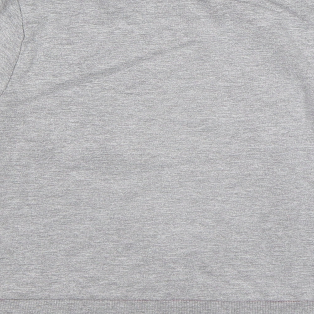 Brand and care label for evie girls’ grey jersey pullover sweatshirt, size 5, years - wake up awesome