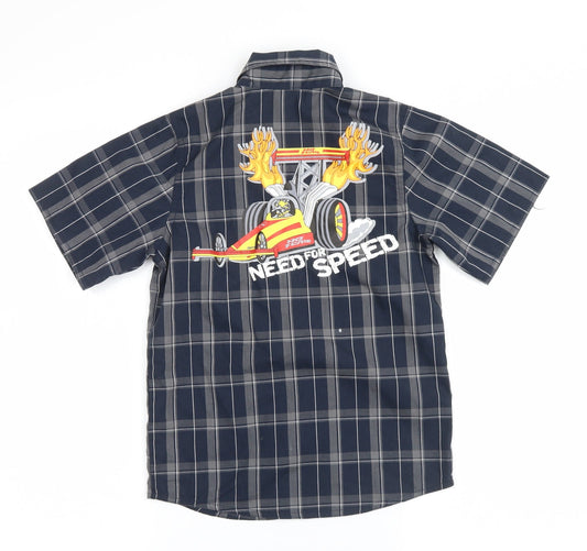 No Fear Boys Black Plaid Basic Button-Up Size 5-6 Years - need for speed