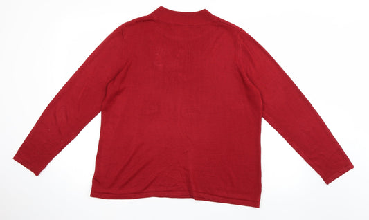 Bon Marché Womens Red Pullover Jumper Size M