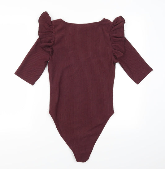 New Look Womens Red Bodysuit One-Piece Size 10