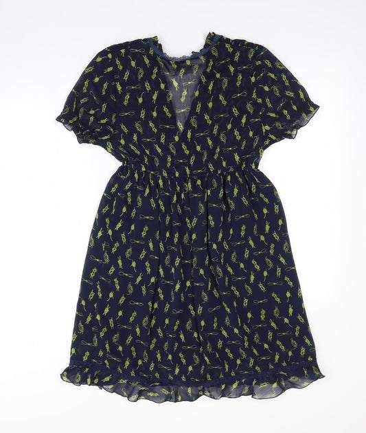 159 ma Womens Blue Polka Dot Mini Size M